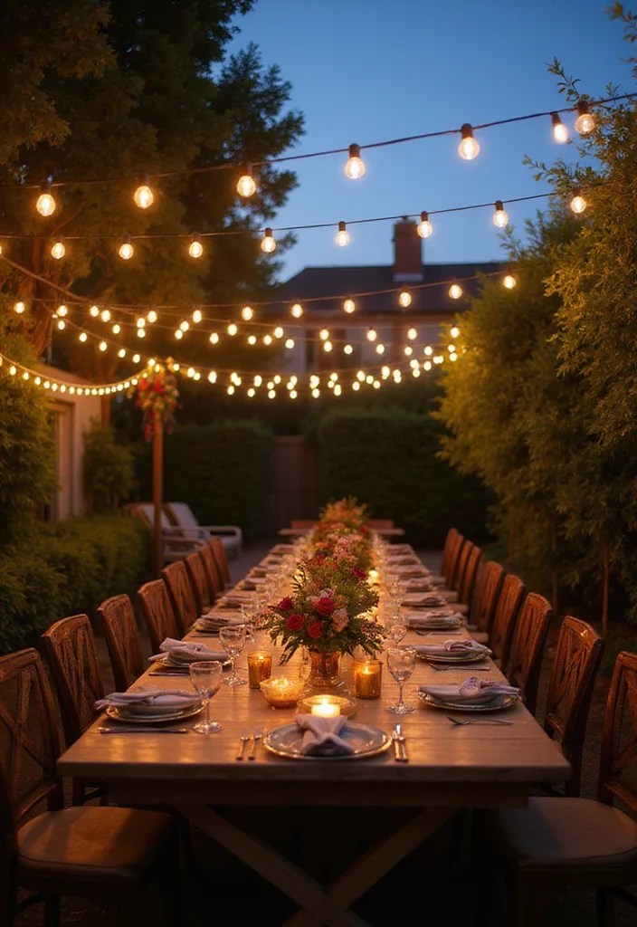 15 Stunning String Lights Outdoor Ideas That'll Transform Your Backyard into a Magical Oasis! - 14. Overhead Bistro Lights 1