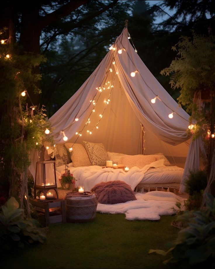 15 Stunning String Lights Outdoor Ideas That'll Transform Your Backyard into a Magical Oasis! - 5. Tent Style Setup 1