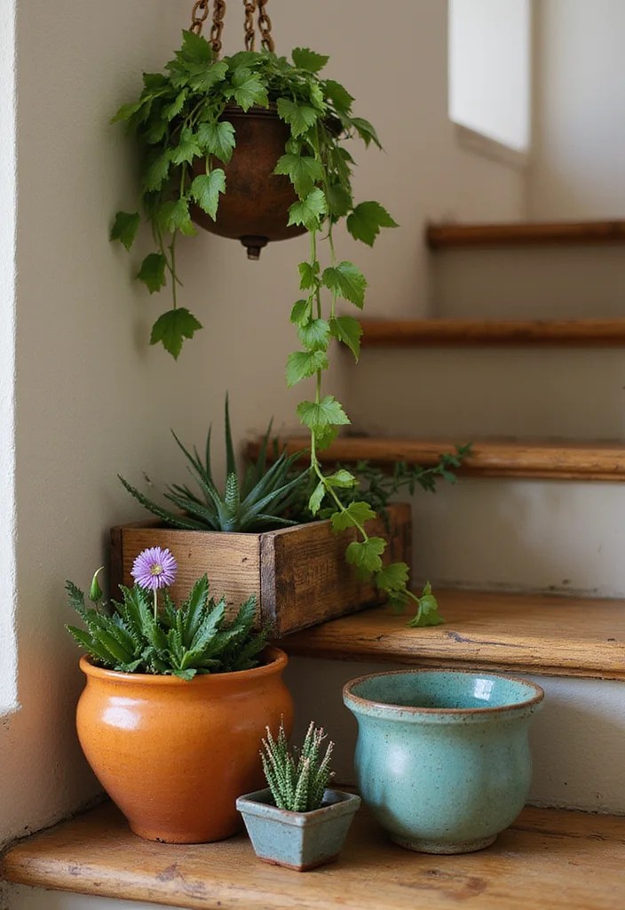 9 Indoor Staircase Garden Decor Tips You Can't Afford to Miss! - 2. Use Decorative Planters 1