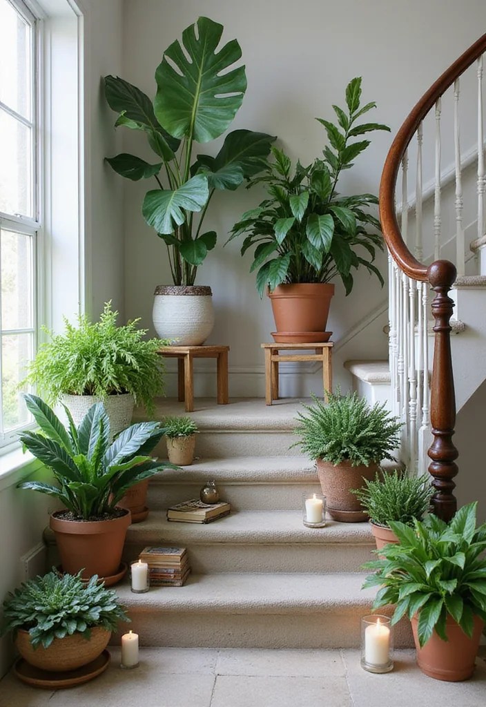 9 Indoor Staircase Garden Decor Tips You Can't Afford to Miss! - 3. Create Levels with Staging 1