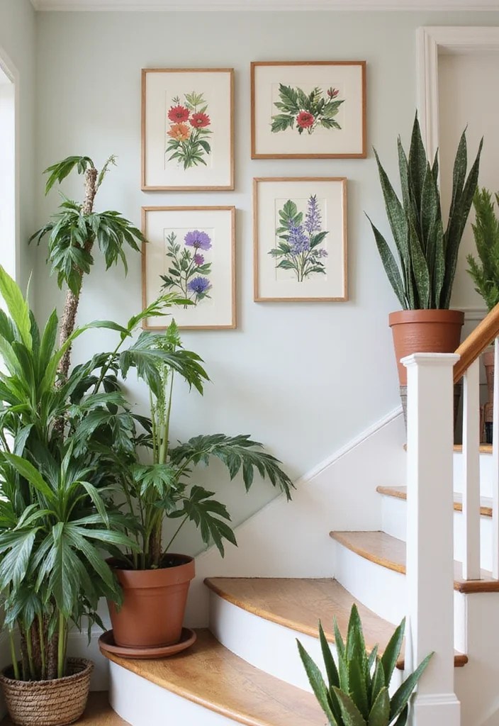 9 Indoor Staircase Garden Decor Tips You Can't Afford to Miss! - 5. Frame with Wall Art 1