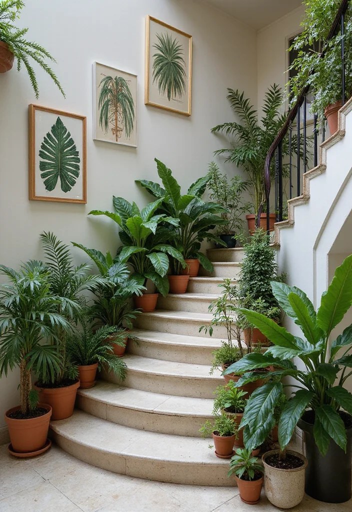 9 Indoor Staircase Garden Decor Tips You Can't Afford to Miss! - 5. Frame with Wall Art 2