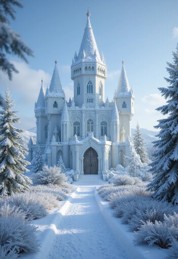 Explore 14 Enchanted Fantasy Castle Builds in Bloxburg That Will Captivate You! - 5. The Snow Queen's Fortress 1