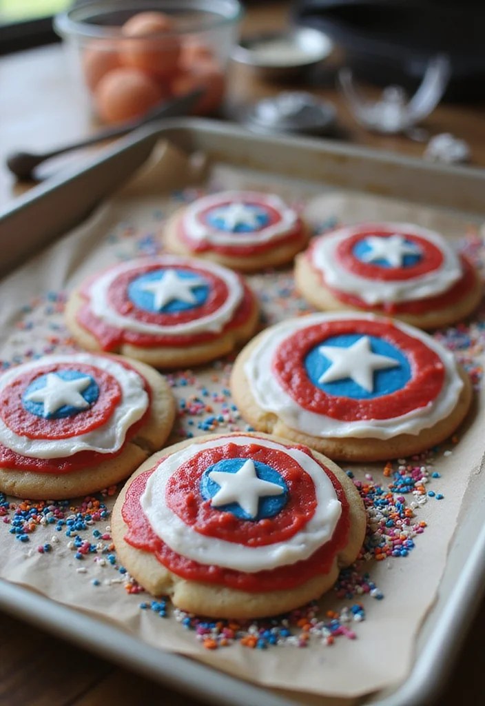 10 Fun Superhero Cookie Recipes Your Kids Will Beg to Make (Watch Out for #4!) - 8. Captain America Shield Cookies 1