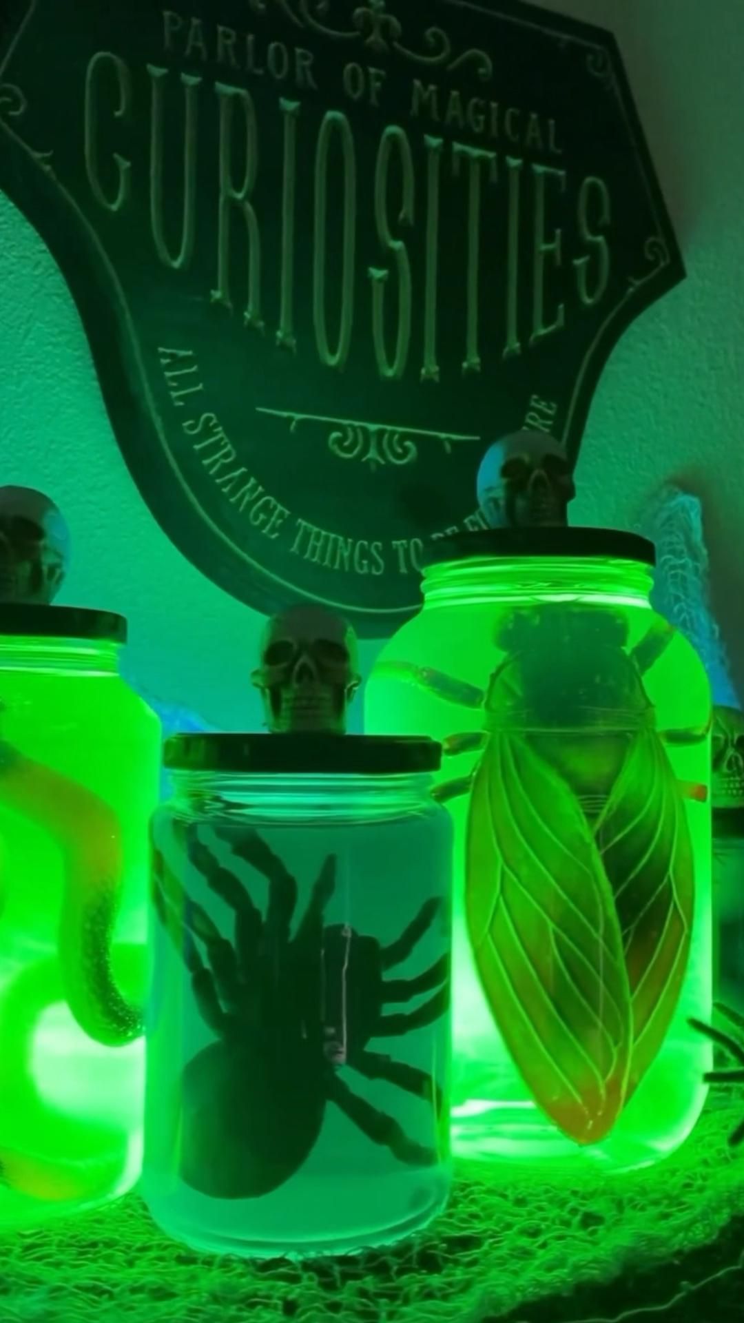 10 Scary Halloween Decor Ideas for an Affordable Vintage-Inspired Haunted Home - 6. Make Cheap Halloween Decorations from Glass Jars and Lanterns 1