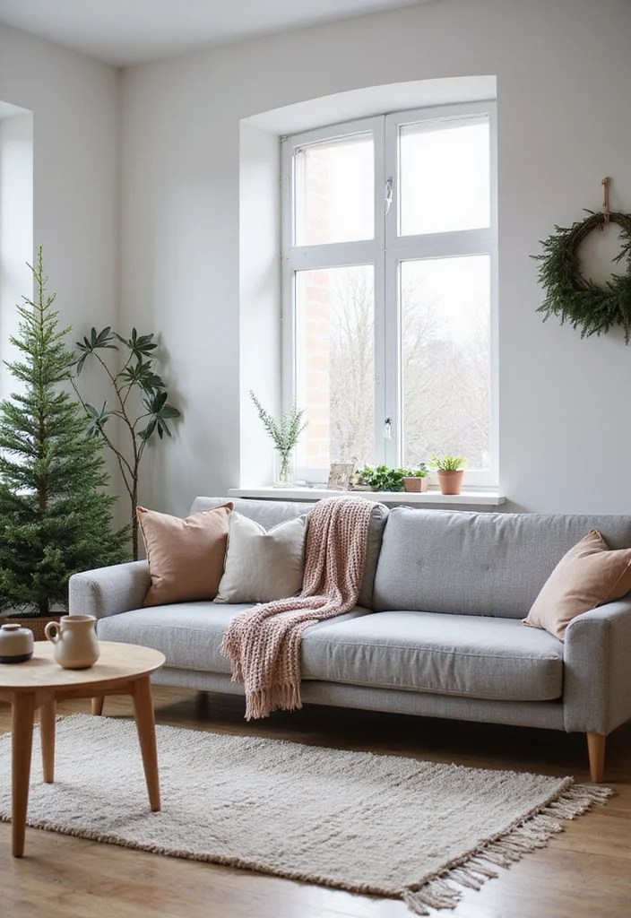 10 Cozy Christmas Living Rooms Without Red Decor - 3. Sleek Scandinavian Style 1