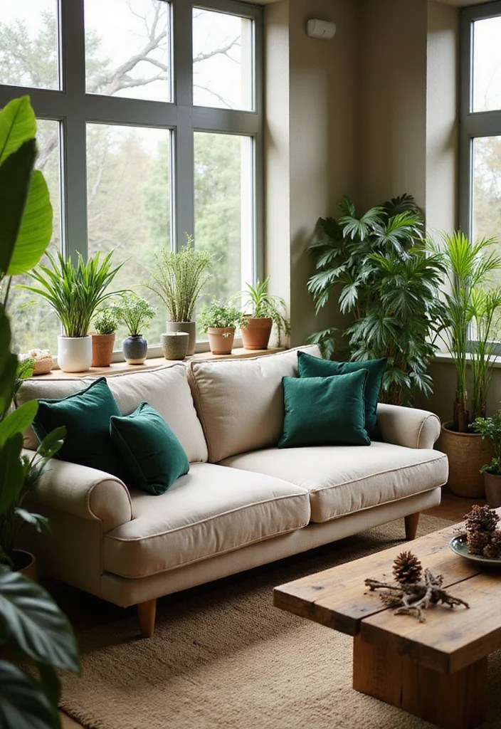 10 Cozy Christmas Living Rooms Without Red Decor - 5. Nature-Inspired Oasis 1