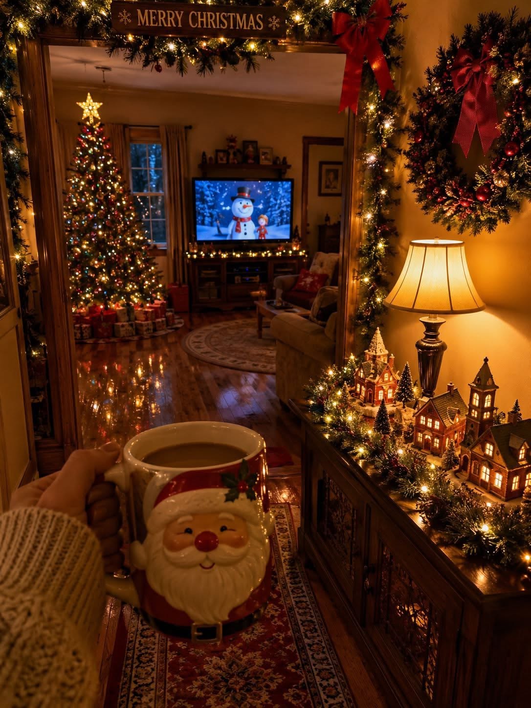 10 Cozy Christmas Living Rooms Without Red Decor - 6. Vintage Charm 1