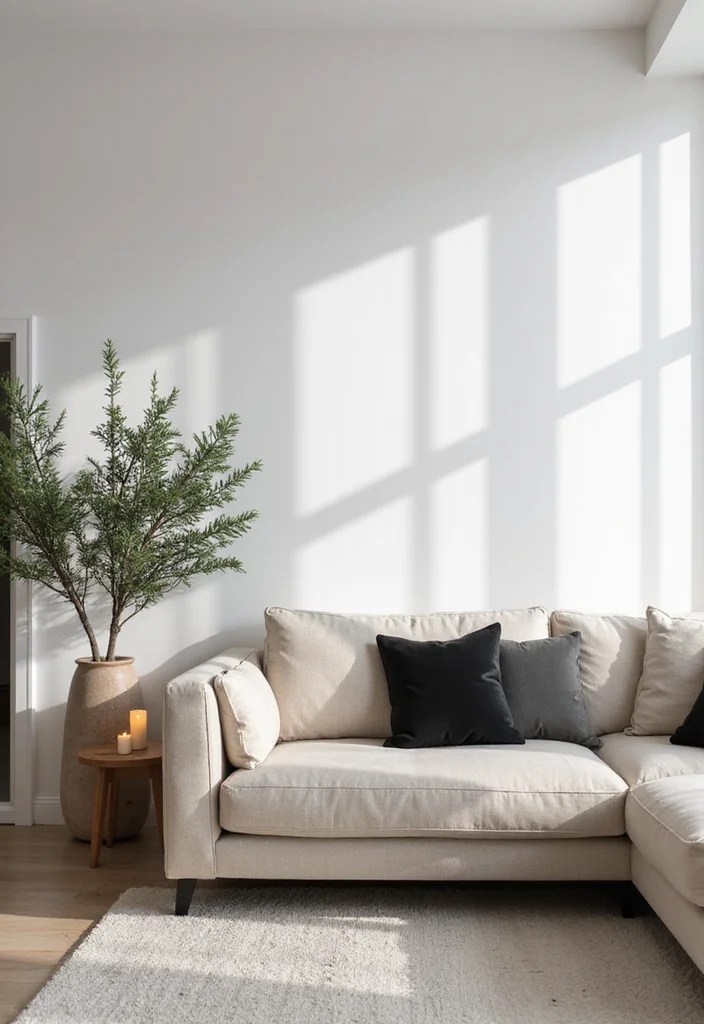 10 Cozy Christmas Living Rooms Without Red Decor - 7. Minimalist Holiday Vibes 1