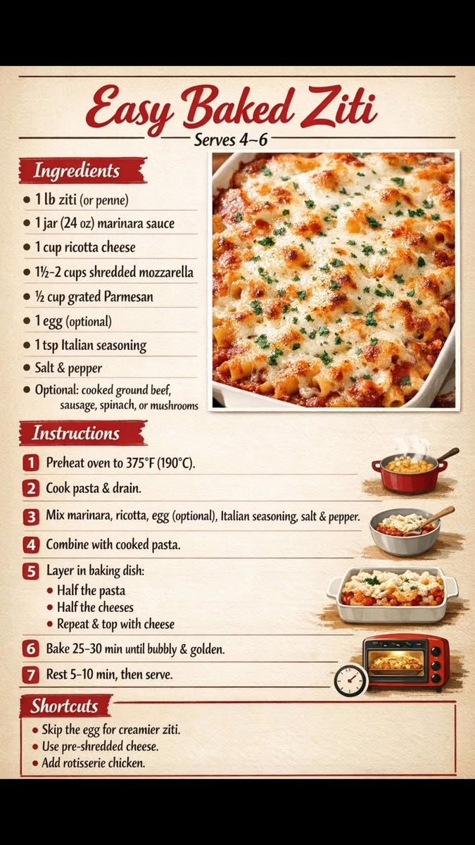 5 Perfect Movie-Night Pairings with Easy One-Pan Recipes - 2. Mystery-Movie Cozy: Bubbling Skillet Baked Ziti with Mozzarella 1